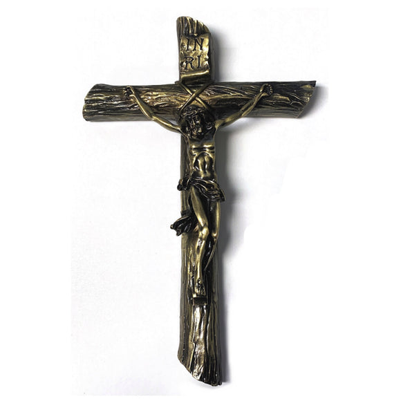 Bronze Log Style Crucifix
