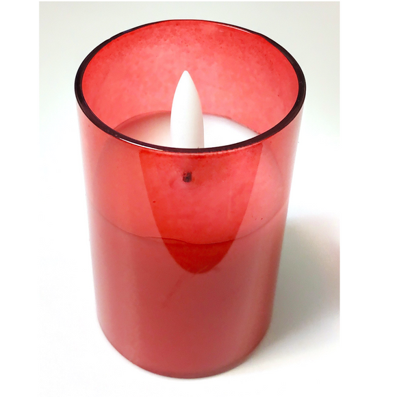 Red Glass Votive LED Candle