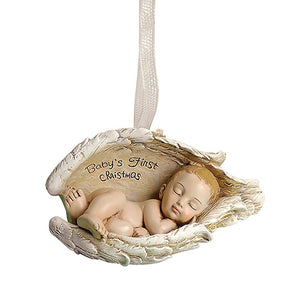 Baby in Angel Wings Baby's First Christmas Ornament
