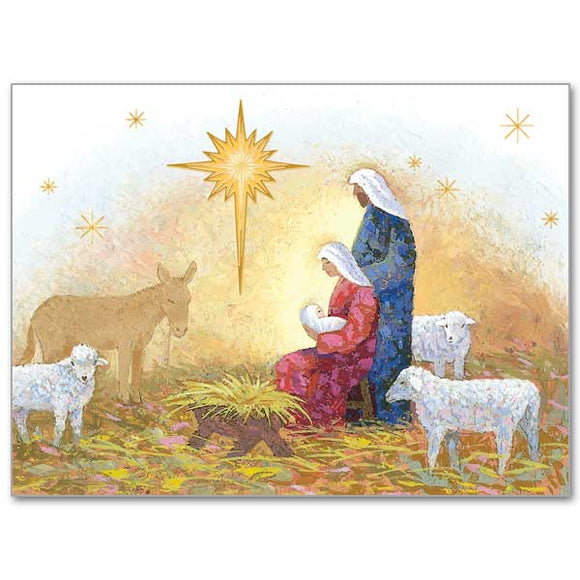 Nativity with Star Christmas Cards