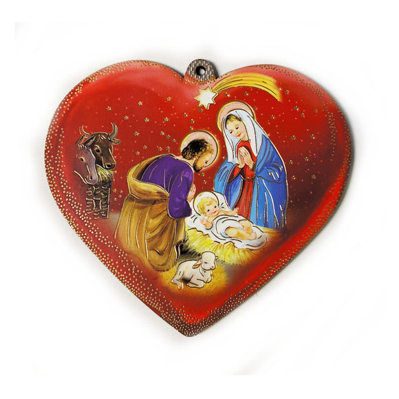 Heart Shaped Nativity Ornament