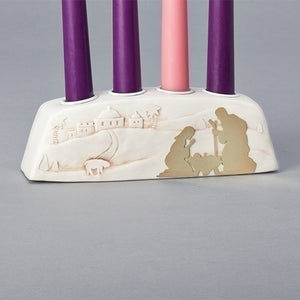 Holy Family Block Advent Candleholder