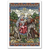 Flight into Egypt Stained Glass Christmas Cards