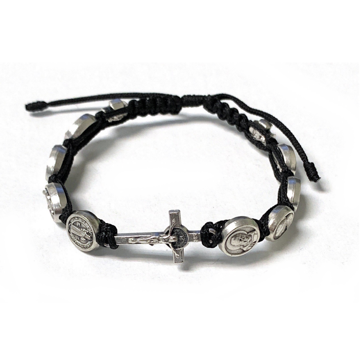 Venerare Adjustable Catholic Cord Bracelet With Enamel – Immaculate Conception Design (Made In Italy) - View #3