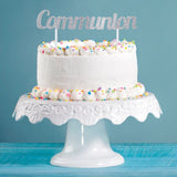 Silver Communion Cake Topper