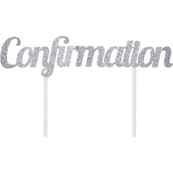 Silver Confirmation Cake Topper