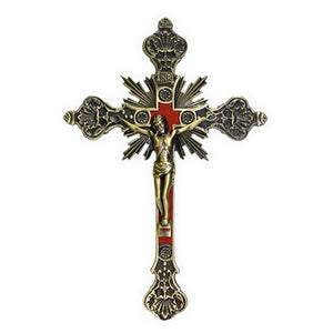 8" Bronze Metal Crucifix