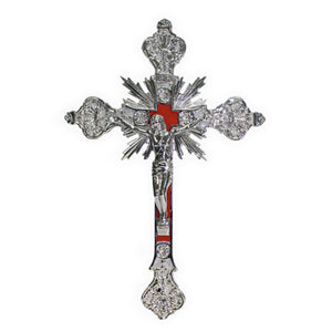 8" Silver Wall Crucifix