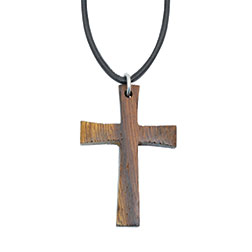Flared Ends Tall Cross Wood Pendant