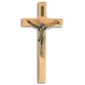 8" Oak Crucifix