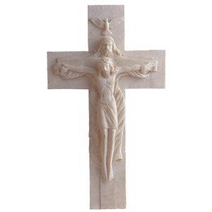 15" White Trinity Crucifix