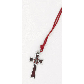 Red Enamel Confirmation Corded Cross