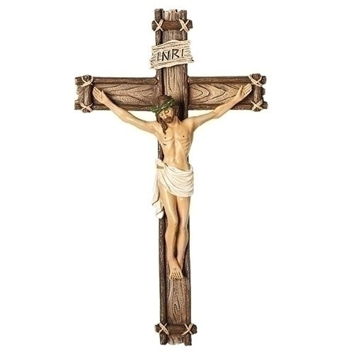 Wood-Style Wall Crucifix