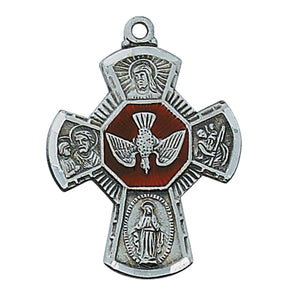 Large Silver 4-Way with Enameled Holy Spirit