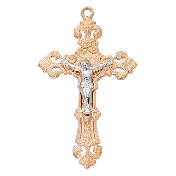 Rose Gold and Sterling Silver Crucifix