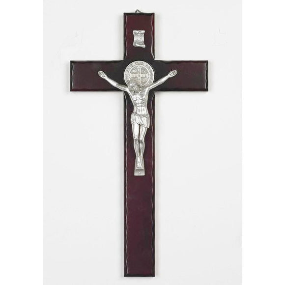 Saint Benedict Cherry Wood Crucifix