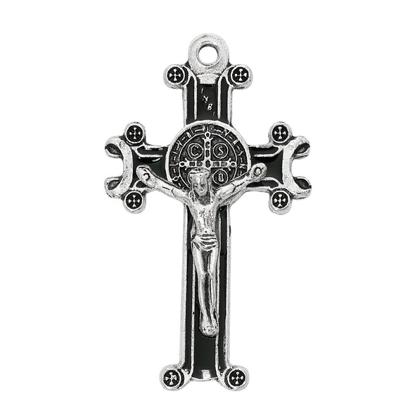 Black Enamel Saint Benedict Crucifix