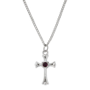 January (Garnet) Birthstone Cross