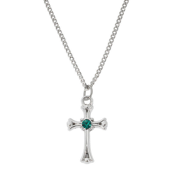 May (Emerald) Birthstone Cross