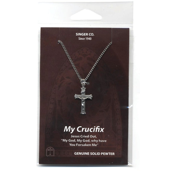 Pewter Crucifix with Budded Ends
