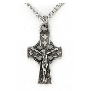 Pewter Celtic Crucifix Necklace