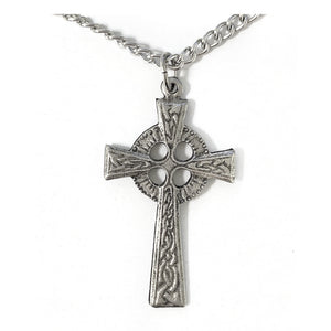 Large Pewter Celtic Cross Necklace