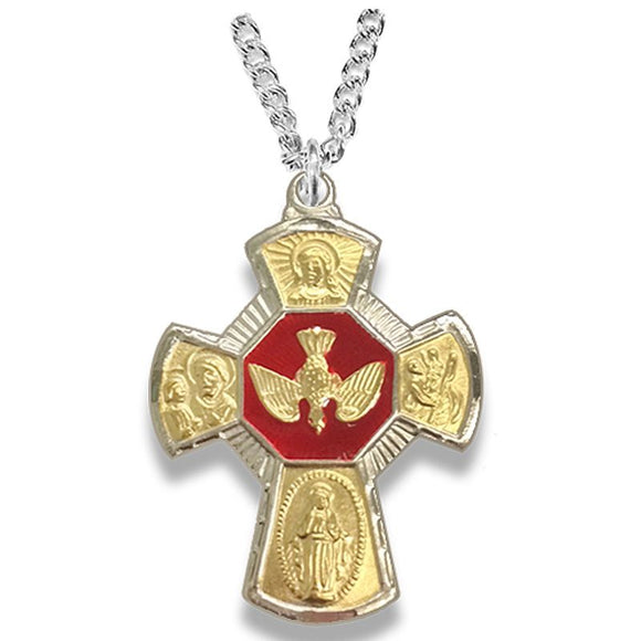 Two Tone Red Dove 4-Way Cross