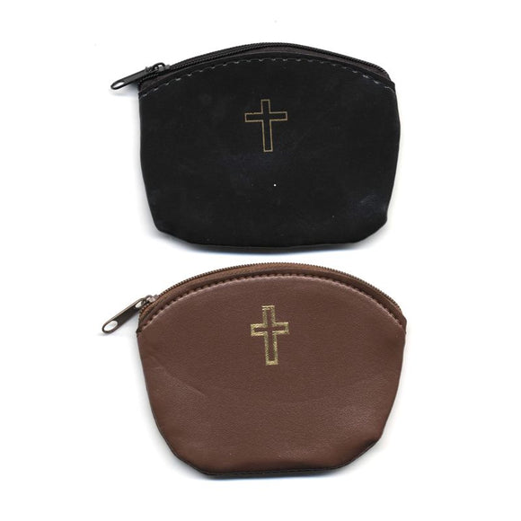 Zippered Rosary Pouch with Cross