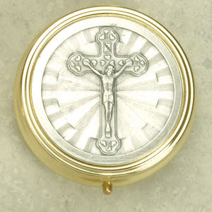 Silver & Gold Toned Crucifix Pyx