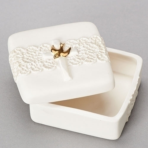 Porcelain Lace Confirmation Keepsake Box