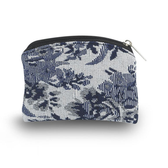 Blue & White Brocade Rosary Pouch