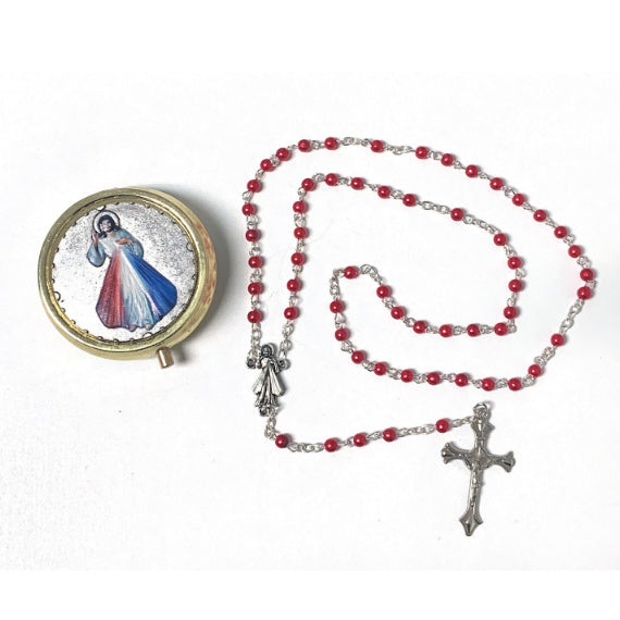 Divine Mercy Rosary with Case