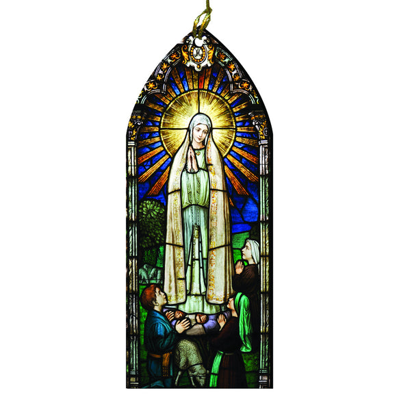 Our Lady of Fatima Stained Glass Ornament