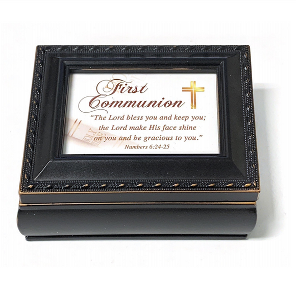Black First Communion Keepsake Box
