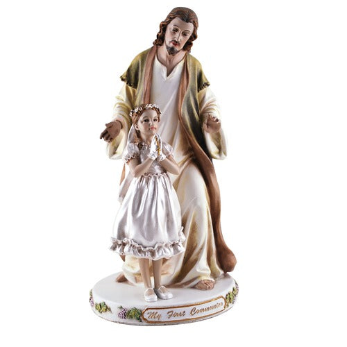 Jesus with First Communion Girl Statue