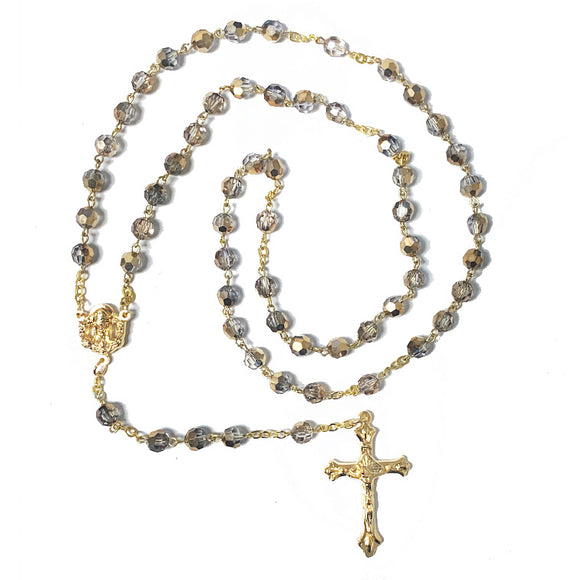 Gold Plated Crystal Rosary