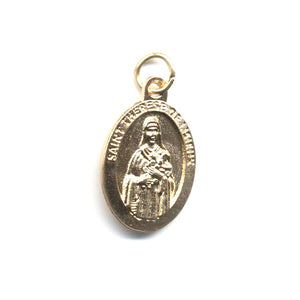 Gold Tone St. Therese of Lisieux Medal