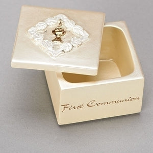 Ivory & Gold First Communion Rosary Box