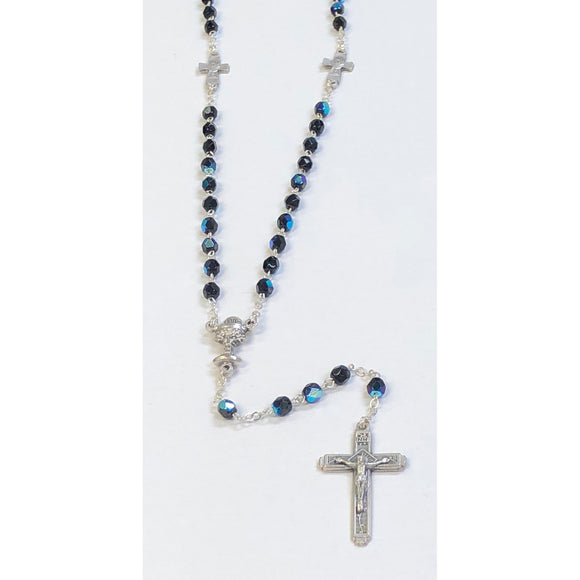 Black Crystal First Communion Rosary