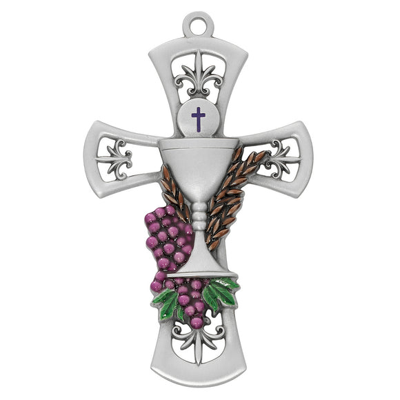 Enameled Pewter First Communion Cross
