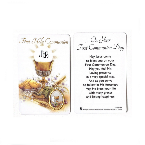 First Communion Prayer Card