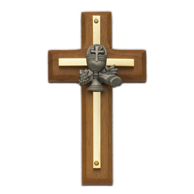Wood & Brass First Communion Cross