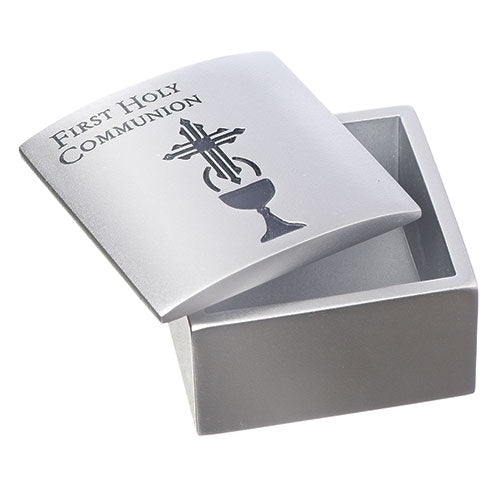 First Communion Pewter Rosary Box