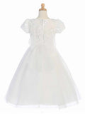 Ribbon Embroidered Tulle First Communion Dress