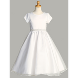 Satin and Crystal Organza First Communion Dress