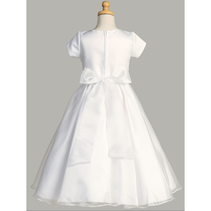 Satin & Crystal Organza First Communion Dress 8