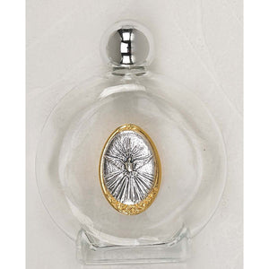 Silver and Gold Holy Spirit Glass Holy Water Bottle