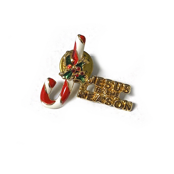Jesus is the Reason Candy Cane Lapel Pin