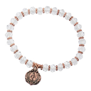 Rose Gold Miraculous Medal Stretch Bracelet