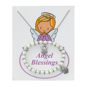 Pearl Bracelet & Angel Necklace